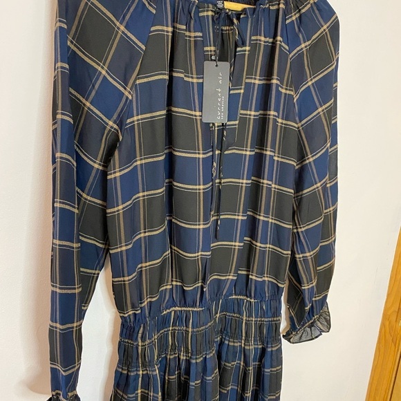 Current Air Los Angeles Prep School Plaid Pleated Long Sleeve Mini Dress - Picture 3 of 10